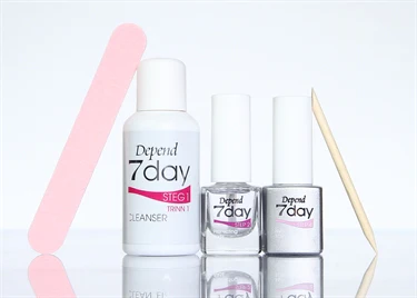 Depend 7Day Starter Kit , 35 ml Cleanser step 1 , 5 ml Base step 2 , 5 ml Top Coat step 4 - Image 2