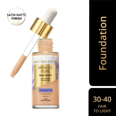 MAX FACTOR Miracle Pure Skin Reset 2 In 1 Serum Foundation 30-40 Fair To Light - Image 2